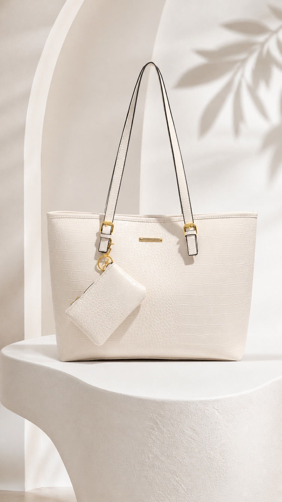 BIANCA CROC TOTE SET