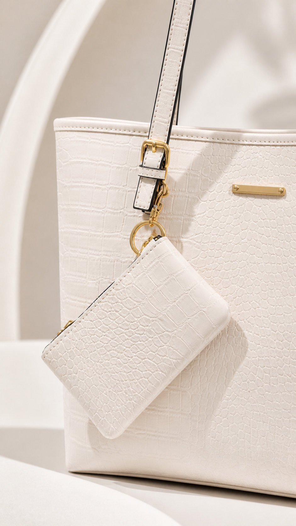 BIANCA CROC TOTE SET