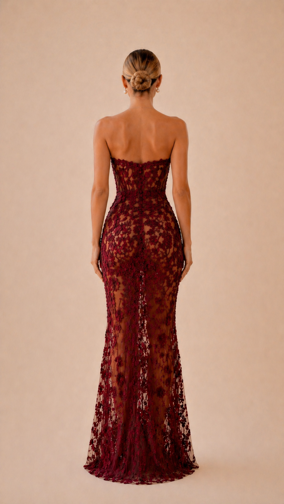 FIORELLA FLORAL LACE MAXI DRESS