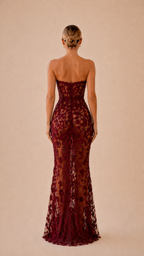 FIORELLA FLORAL LACE MAXI DRESS