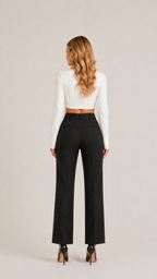 FLORENCIA HIGH-WAIST STRAIGHT PANTS