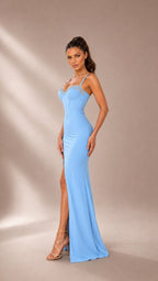 CELESTE EMBELLISHED CORSET MAXI DRESS
