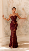 FIORELLA FLORAL LACE MAXI DRESS