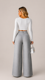 AVALISSE WIDE-LEG TAILORED PANTS
