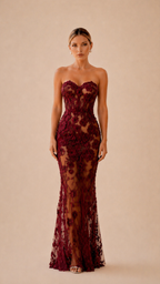 FIORELLA FLORAL LACE MAXI DRESS