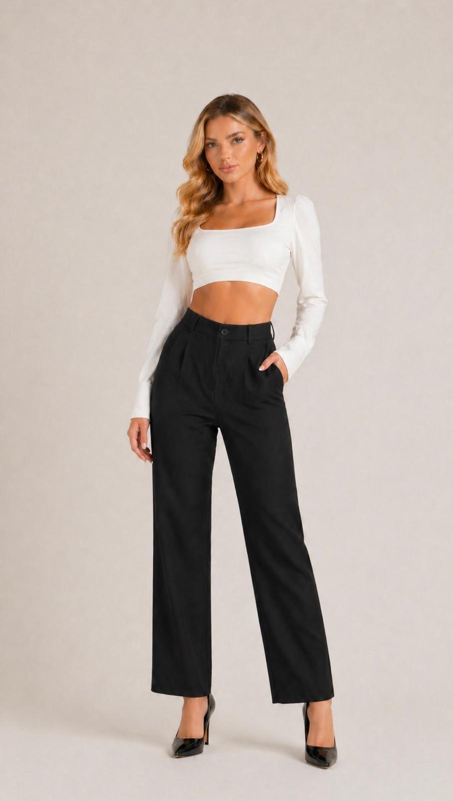 FLORENCIA HIGH-WAIST STRAIGHT PANTS