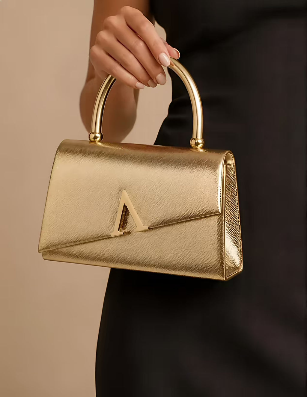 ALESSIA GOLD HANDLE BAG